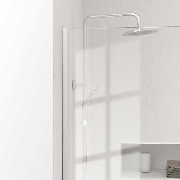 AURLANE - Paroi de Douche 100x200cm - Verre Trempé Transparent 8mm - Profilé Chrome - FREEDOM 2 CHROMED - large