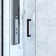 AURLANE - Porte de douche + Retour 120x80x200 cm - Verre 6 mm - Profilé Noir - CRUSH - vignette