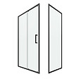 AURLANE - Porte de douche + Retour 120x80x200 cm - Verre 6 mm - Profilé Noir - CRUSH - vignette