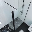AURLANE - Paroi de Douche et Volet Pivotant 120+40x200 cm - Verre Transparent - Barre de Fixation Noire - vignette