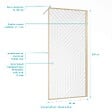 AURLANE - Paroi de douche 90x200 HINATA - Style Japandi Geometrique - Cadre Effet Bois - Verre 6mm - vignette
