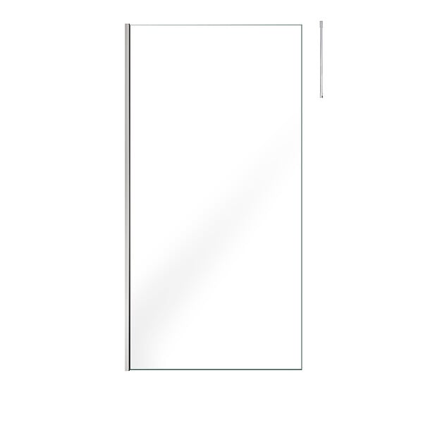 AURLANE - Paroi de Douche 100x200cm Verre Transparent - Profilé + Barre Plafond Chrome - FREEDOM 2 CHROMED - large