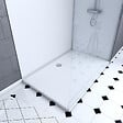 AURLANE - Pack douche à l'Italienne 90x120 - Kit Panneaux muraux Blanc/Chrome + receveur + Paroi 6 mm - vignette