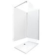 AURLANE - Pack douche à l'Italienne 90x120 - Kit Panneaux muraux Blanc/Chrome + receveur + Paroi 6 mm - vignette