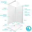 AURLANE - Pack douche à l'Italienne 90x120 - Kit Panneaux muraux Blanc/Chrome + receveur + Paroi 6 mm - vignette