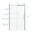 AURLANE - Porte de douche 140x200 cm + 1 porte coulissante verre trempé 8mm - sens d'ouverture réversible - vignette