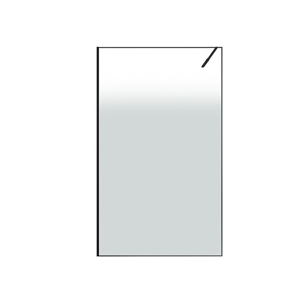 AURLANE - Paroi de douche 120x200cm - Verre degrade blanc effet brume - Encadrement noir mat - NEPHELIE - large