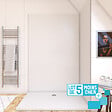 AURLANE - LOT de 5 Panneaux Muraux pour salle de bains en Aluminium Blanc - 120x210cm - WALL'IT - vignette