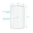AURLANE - Porte de douche 1/4 cercle blanc 90x90cm de largeur - verre transparent - WHITY ROUND - vignette