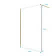 AURLANE - Paroi de Douche 140x195 cm en Verre Trempé 5 mm - Finition Or Brossé - GOLD ELEMENTARY - vignette