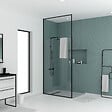 AURLANE - Paroi de douche 120x203cm à structure noir mat extensible 203cm à 273cm STRETCHY - vignette