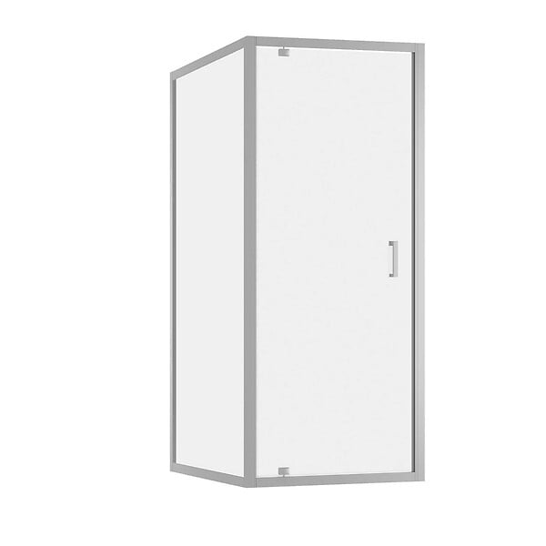 AURLANE - Porte de Douche Pivotante et Retour 80x80x200cm - Profilés Chrome - Verre trempé 6mm - large