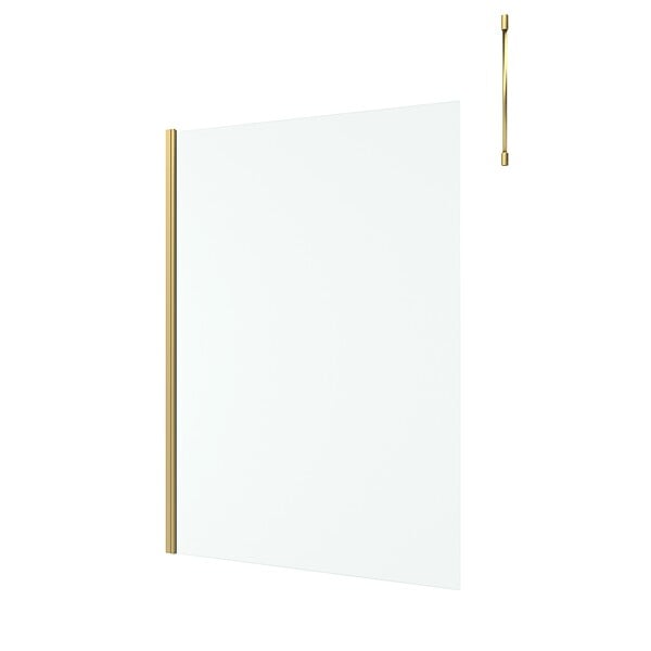 AURLANE - Paroi de Douche 140x200cm Verre 8mm - Profilé + Barre Plafond Finition Or Brossé - FREEDOM 2 GOLD - large