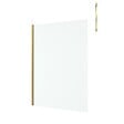 AURLANE - Paroi de Douche 140x200cm Verre 8mm - Profilé + Barre Plafond Finition Or Brossé - FREEDOM 2 GOLD - vignette