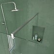 AURLANE - Paroi de Douche 80x195 cm en Verre Trempé 5 mm - Finition Chromé - CHROMED ELEMENTARY - vignette