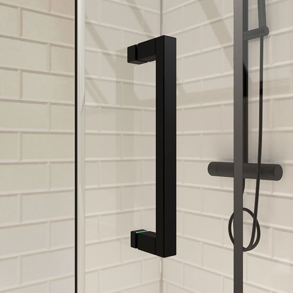 AURLANE - Porte de douche serigraphiee - 120x200cm + Paroi retour - 80x200 cm - PORTE COULISSANTE - large