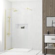 AURLANE - Paroi de Douche 120x200cm - Profilé + Bras extensible + Colonne de douche Thermostatique Or Brossé - vignette