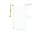 AURLANE - Paroi de Douche 120x200cm - Profilé + Bras extensible + Colonne de douche Thermostatique Or Brossé - vignette