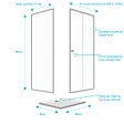 AURLANE - Pack porte de douche Coulissante blanc 100X185 cm + paroi de retour 80cm + receveur à poser - WHITY - vignette