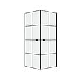 AURLANE - Portes de Douche en Angle 80x80x190 cm - Motifs carrés - Profilés Noir Mat - BLACK CUBE - vignette