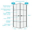 AURLANE - Portes de Douche en Angle 80x80x190 cm - Motifs carrés - Profilés Noir Mat - BLACK CUBE - vignette
