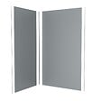 AURLANE - Pack 2 Panneaux Muraux en Aluminium Silver 120+90x210 cm + Profilés Chrome - vignette