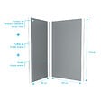 AURLANE - Pack 2 Panneaux Muraux en Aluminium Silver 120+90x210 cm + Profilés Chrome - vignette