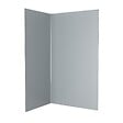 AURLANE - Pack 2 Panneaux Muraux en Aluminium Silver 120+90x210 cm + Profilés Chrome - vignette
