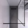 AURLANE - Paroi de Douche 140x200 cm - Cadre et Bras Aluminium NOIR MAT - DARK CONTOURING - vignette