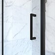 AURLANE - Porte de douche Pivotante et retour 80x80x200 - Profilés noir mat - CRUSH PIVOTANTE - vignette