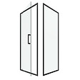 AURLANE - Porte de douche Pivotante et retour 80x80x200 - Profilés noir mat - CRUSH PIVOTANTE - vignette
