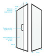 AURLANE - Porte de douche Pivotante et retour 80x80x200 - Profilés noir mat - CRUSH PIVOTANTE - vignette