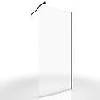 AURLANE - Paroi de Douche 80x200cm Verre Transparent - Barre de Fixation Extensible et Profil Noir - vignette