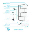 AURLANE - Paroi de Douche 120 cm Sérigraphie Noire et Receveur Blanc 80x120 + Colonne de Douche Thermostatique - vignette