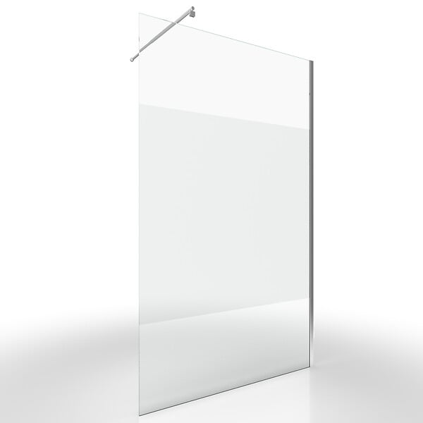 AURLANE - Paroi de Douche Dépolie 140x200cm + Barre de fixation extensible - Verre 8mm - Finition Chrome - large