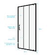 AURLANE - Porte de douche pivotante type industriel - 80x200cm - PROFILE NOIR MAT - verre 6mm - vignette