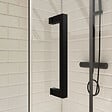 AURLANE - Porte de douche serigraphiee - 90x200cm + Paroi retour - 90x200 cm - PORTE PIVOTANTE - vignette