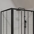 AURLANE - Porte de douche serigraphiee - 90x200cm + Paroi retour - 90x200 cm - PORTE PIVOTANTE - vignette