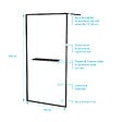 AURLANE - Paroi de Douche Noir Mat 100x200cm - Porte-serviette et étagère - DARK CONTOURING SHELF - vignette