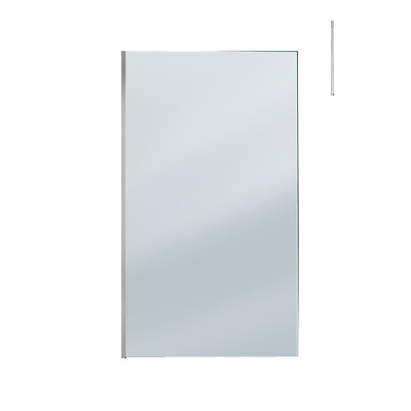 AURLANE - Paroi de Douche 120x200cm Verre Fumé - Profilé + Barre Plafond Finition Chrome - FREEDOM 2 SMOKED - large