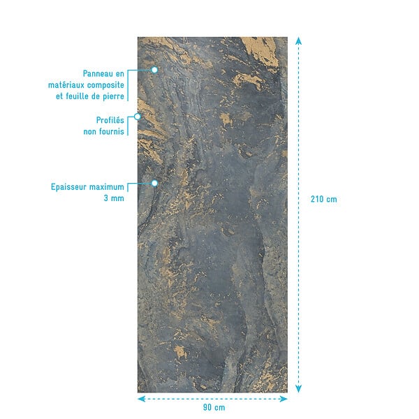 AURLANE - Panneau Mural Pierre Finition Venus 90 x 210 cm - STONE'IT VENUS - large