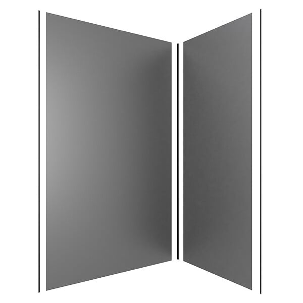 AURLANE - LOT de 2 Panneaux Muraux Aluminium GRIS 90+120x210 cm avec Profilés NOIR MAT - WALL'IT - large