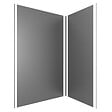 AURLANE - LOT de 2 Panneaux Muraux Aluminium GRIS 90+120x210 cm avec Profilés NOIR MAT - WALL'IT - vignette