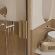 AURLANE - Porte de Douche Pivotante et Retour 90x90x200cm - Profilés Alu Effet Bois - Verre Trempé 6mm - vignette