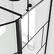 AURLANE - Paroi de douche avec pivot 80+40x195cm - Sérigraphie type Briques et Profilés Noir - DARK BLOCKS - vignette