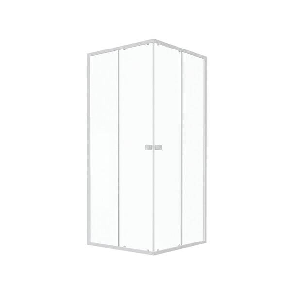 AURLANE - Porte de douche carrée blanc extensible 77 à 90cm de largeur - verre transparent - WHITY - large
