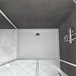 AURLANE - Pack porte de douche Coulissante blanc 120X185 cm + paroi de retour 80cm + receveur à poser - WHITY - vignette