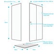 AURLANE - Pack porte de douche Coulissante blanc 120X185 cm + paroi de retour 80cm + receveur à poser - WHITY - vignette