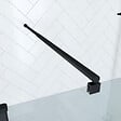 AURLANE - Paroi de Douche 90x200cm Verre Transparent - Barre de Fixation Extensible et Profil Noir - vignette