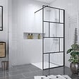 AURLANE - Pack Paroi de douche 90x195 cm + RECEVEUR EN ACRYLIQUE BLANC EFFET PIERRE 90X90 - vignette